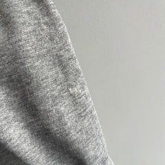 1990/2000s White Flakey Paint Stained Pull Over Gray Hoodie