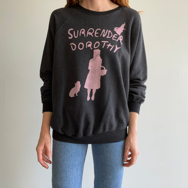 1970s  Surrender Dorothy Wizard of Oz Faded Black/Gray/Brown Sweatshirt