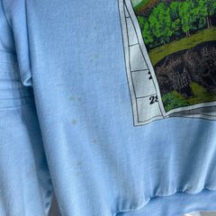 1980s Special Cut Great Smoky Mountains Tourist Long Sleeve Shirt/Sweatshirt Cut