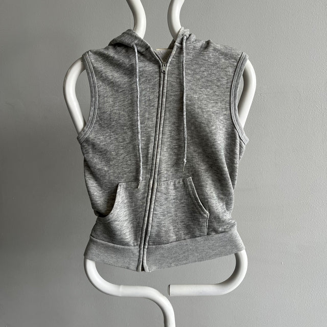 1970/80s Gray Zip Up Warm Up Vest by Sportswear