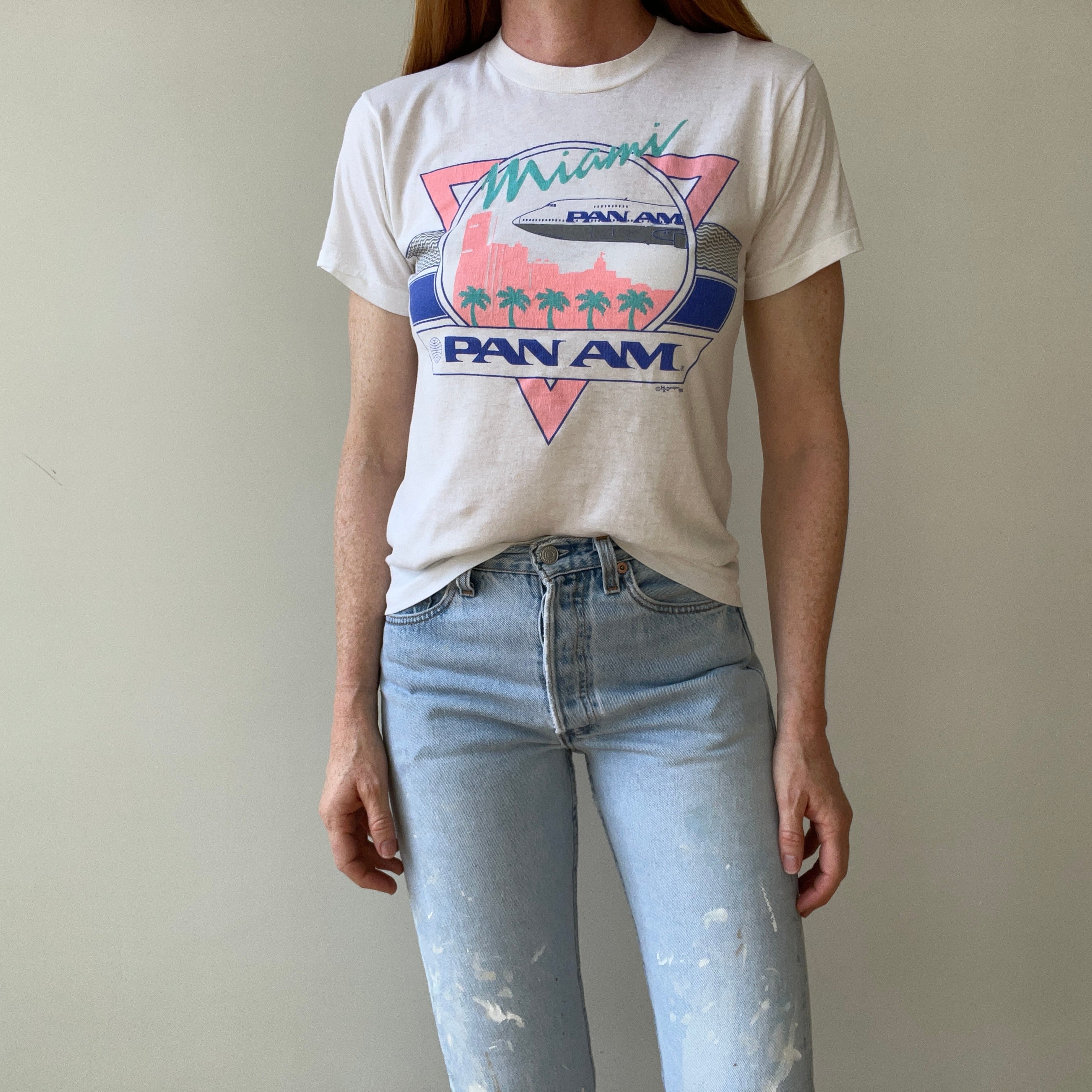 1980s Miami Pan Am T-Shirt - Collectible Front and Back