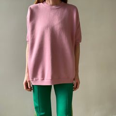 1980s Blank Mauve/Dusty Rose Short Sleeve Sweatshirt
