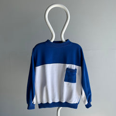 1980s Color Block Pocket Sweatshirt