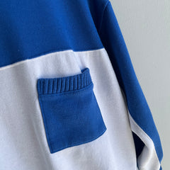 1980s Color Block Pocket Sweatshirt