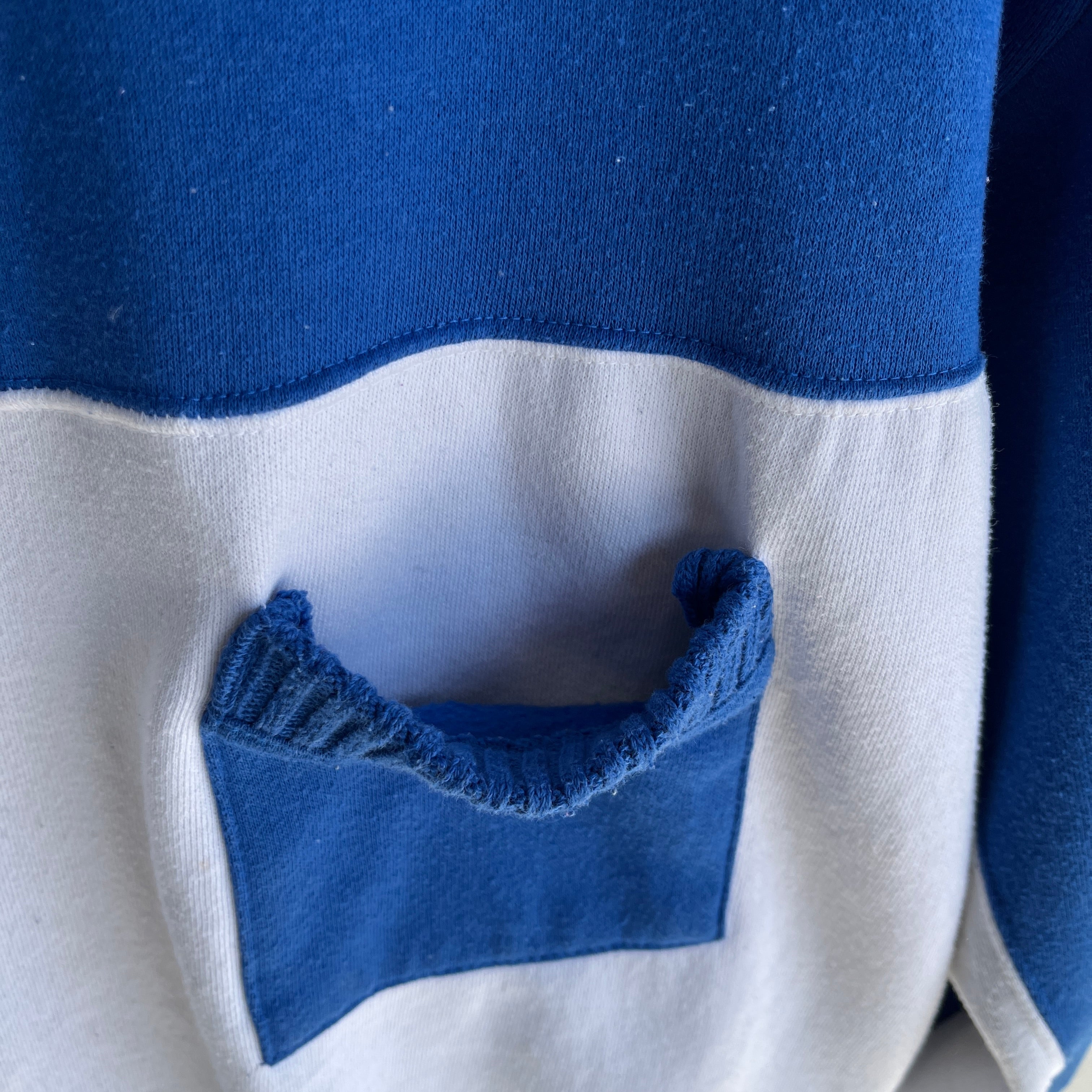 1980s Color Block Pocket Sweatshirt