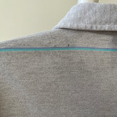 1980s Grey Striped Ocean Pacific Polo Style T Shirt