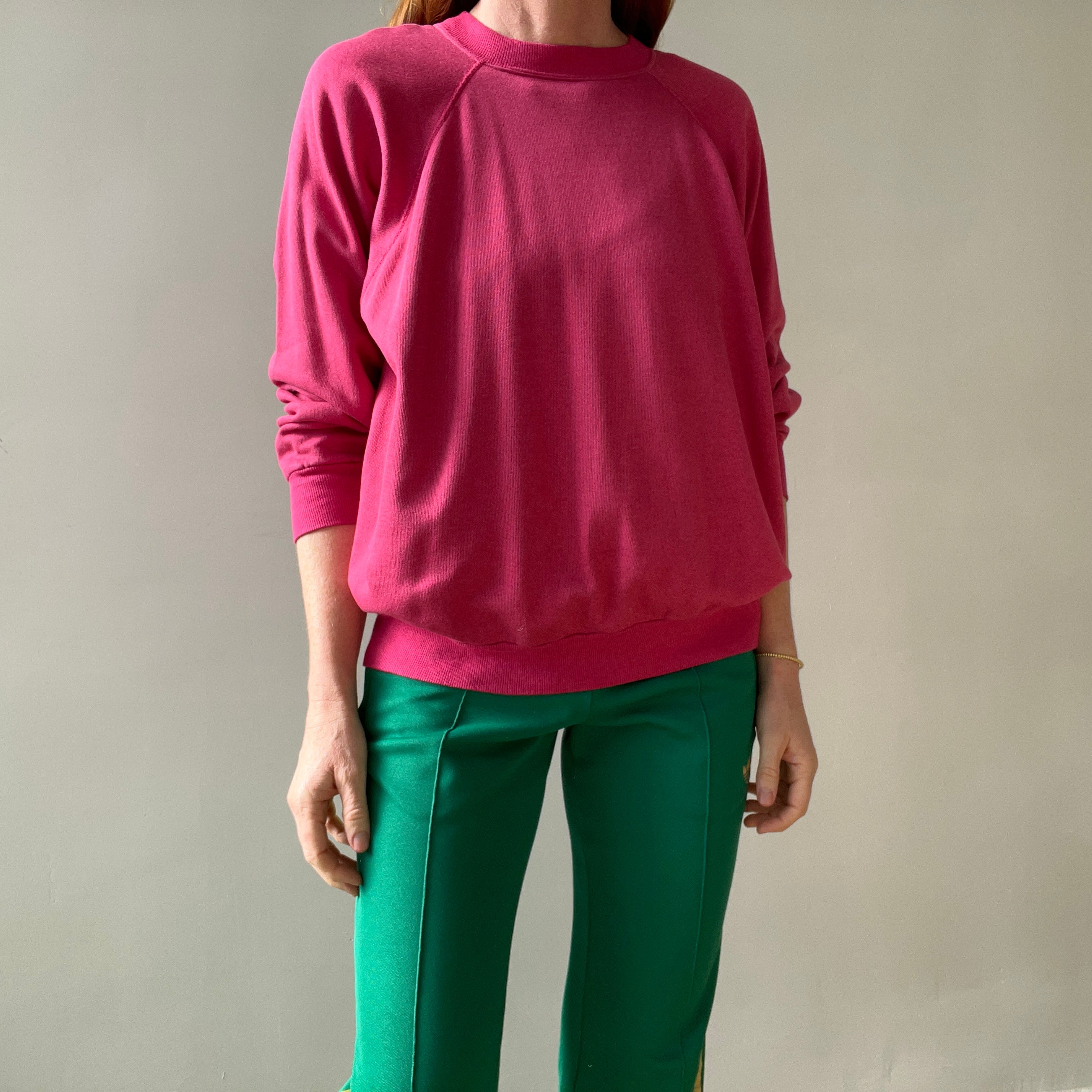 1980s Blank Barbie Pink Raglan Sweatshirt