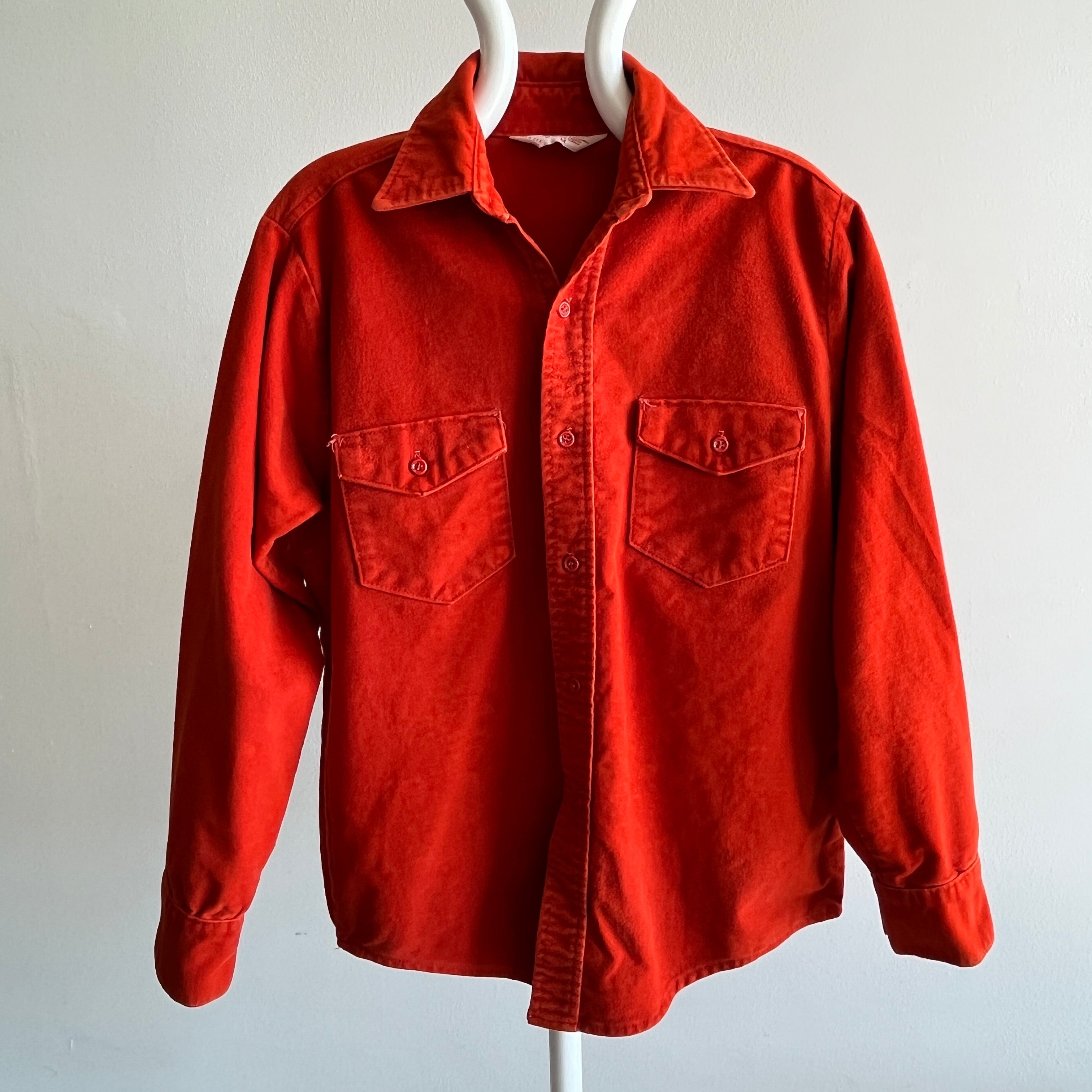 1970/80s Frostproof USA Made Moleskin Rusty Burnt Orange Flannel