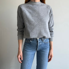 1980s WOWOWOW Blank Gray Raglan by Sears - !!!!!!