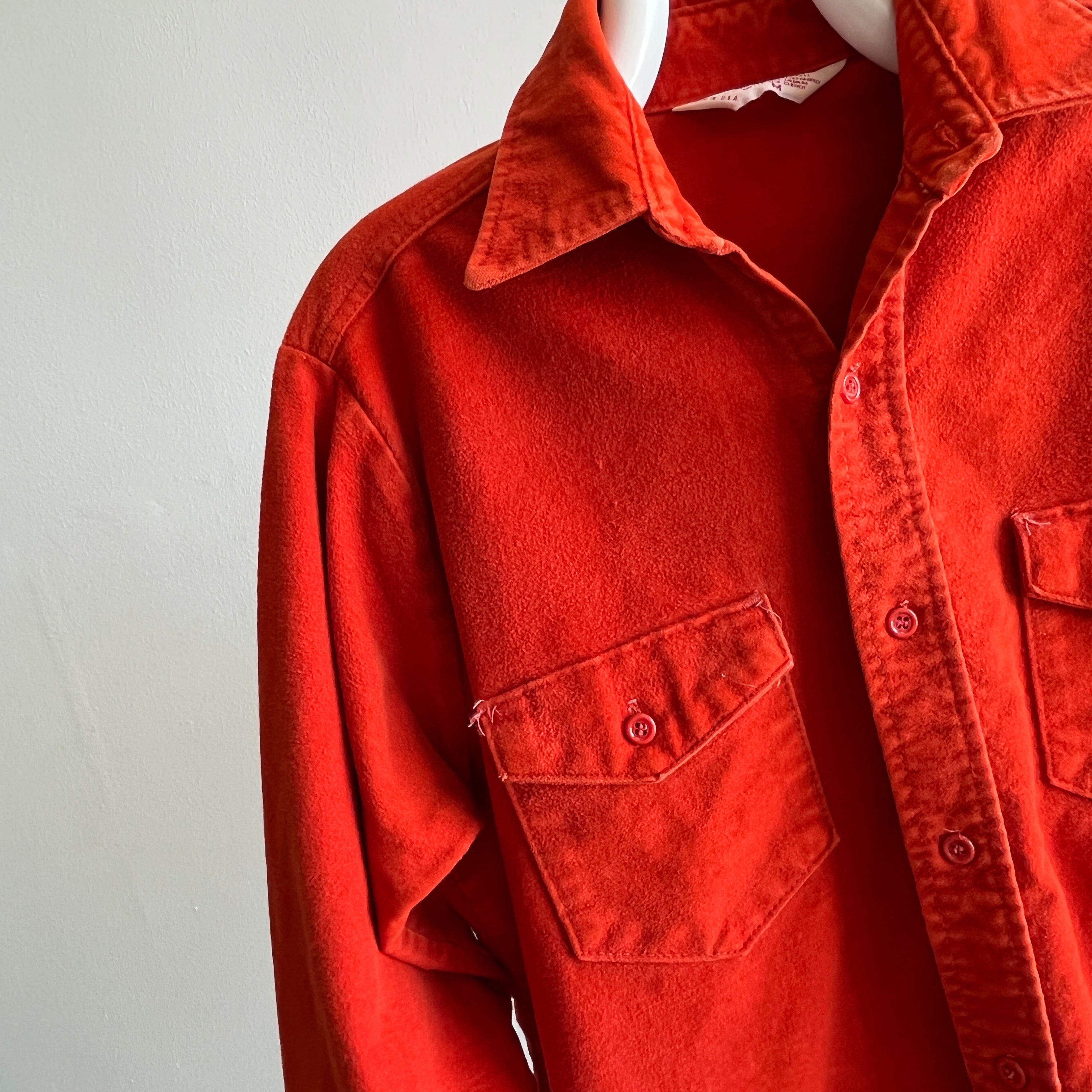 1970/80s Frostproof USA Made Moleskin Rusty Burnt Orange Flannel