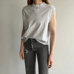 1980s Soft and Worn Light Gray Cotton Muscle Tank by FOTL