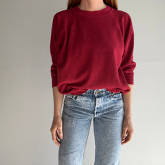 1980s Heather Red Sweatshirt with the Sweetest Mending by HHW