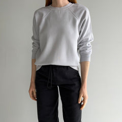 1980s Blank Super Light Gray Extra Soft Raglan Sweatshirt - THIS