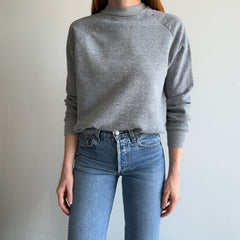 1980s WOWOWOW Blank Gray Raglan by Sears - !!!!!!