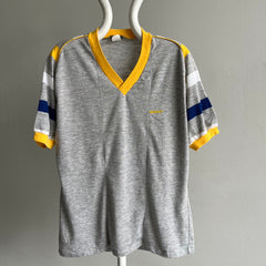 1980s Runner Up Color Block Baseball Sample T-Shirt