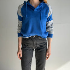 1980s Color Block Henley Hoodie by Line-Up