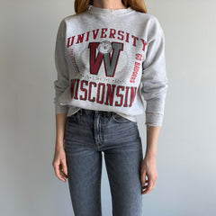 1980s Utterly Thrashed Wisconsin Tattered, Split Cuffs and Collared Sweatshirt