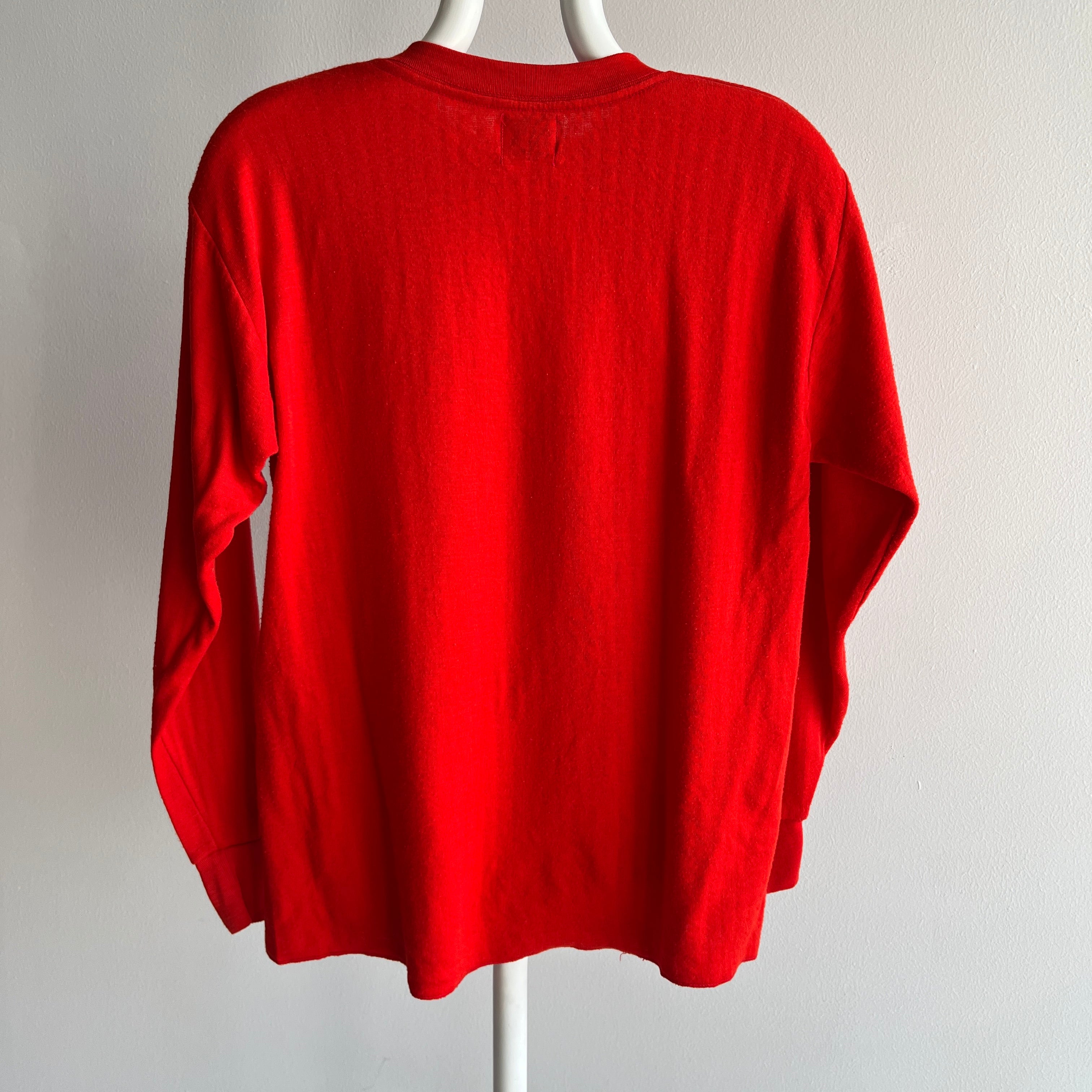 1970/80s Hunderwear by Browning Vibrant Orange/Red Long John's Super Soft Shirt