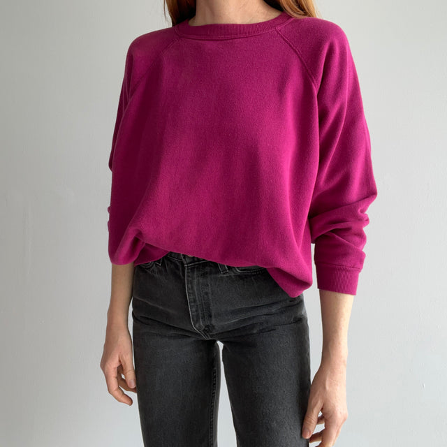 1980/90s HHW Soft and Slouchy and Oh So Wonderful Hot Take Pink/Magenta Raglan