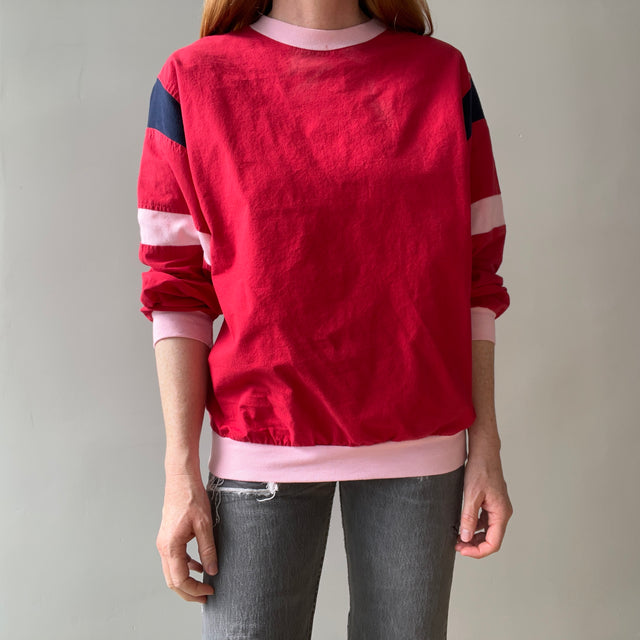 1980s Lightweight Cotton Sweatshirt Cut Top