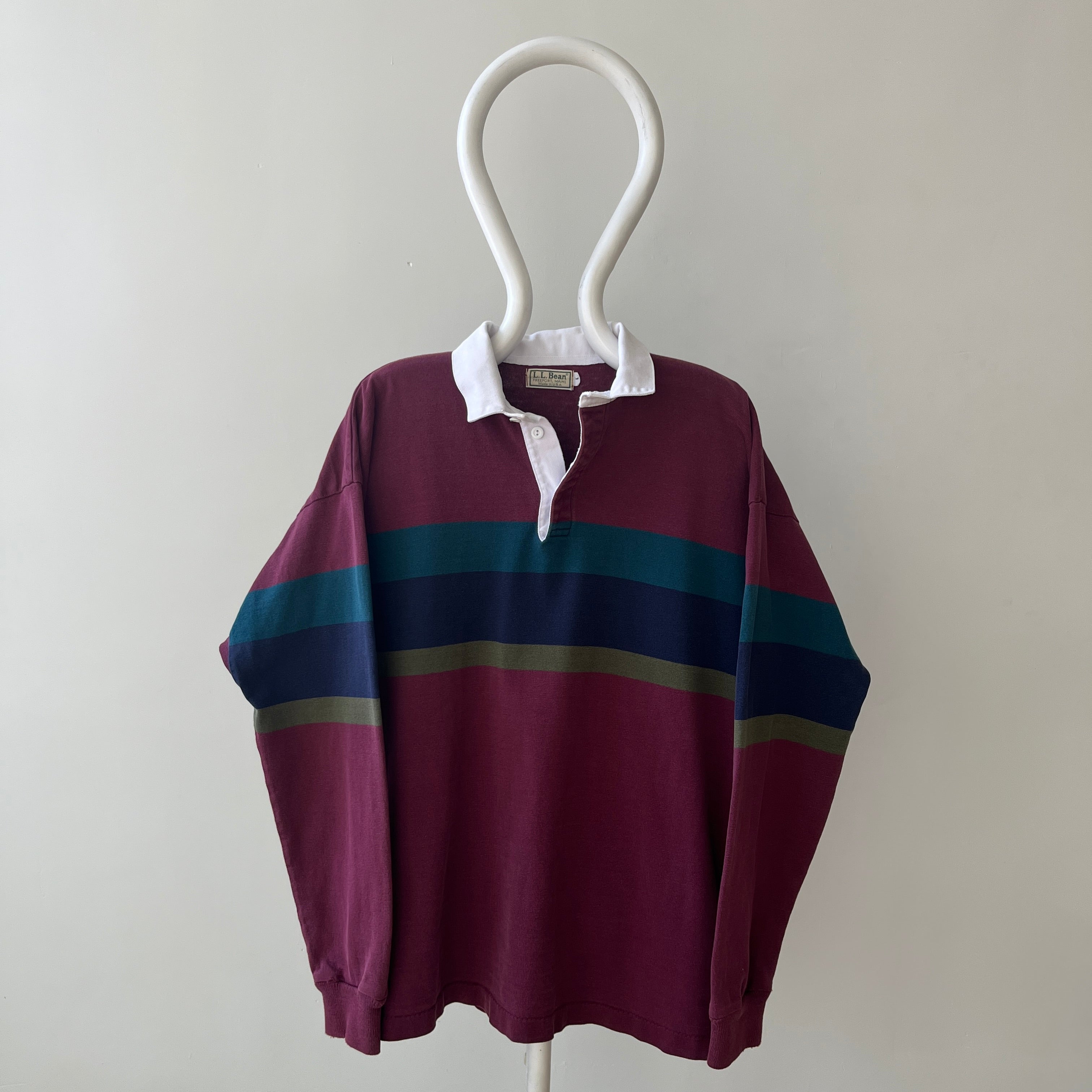 1980s/90s L.L. Bean Burgundy Rugby Shirt