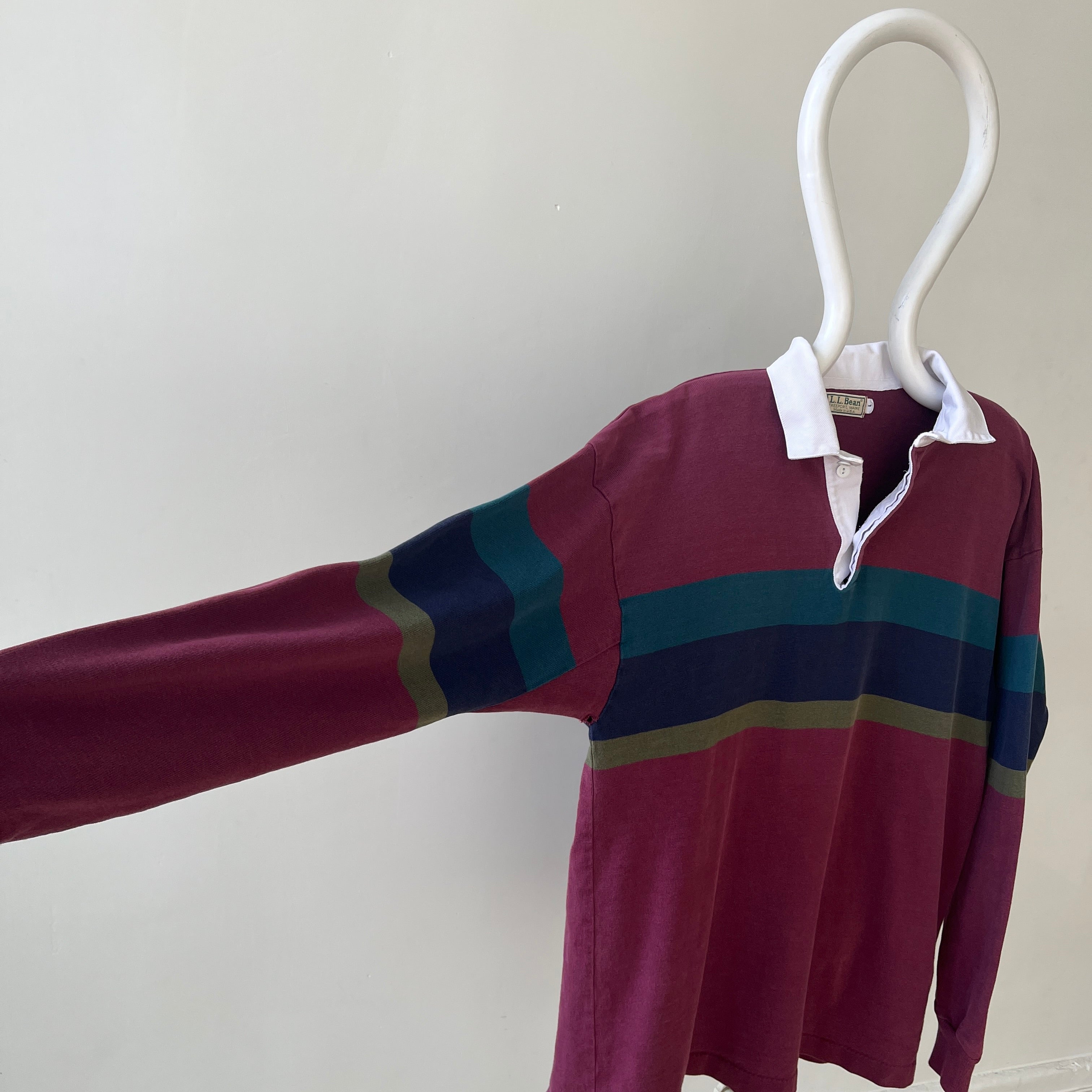 1980s/90s L.L. Bean Burgundy Rugby Shirt