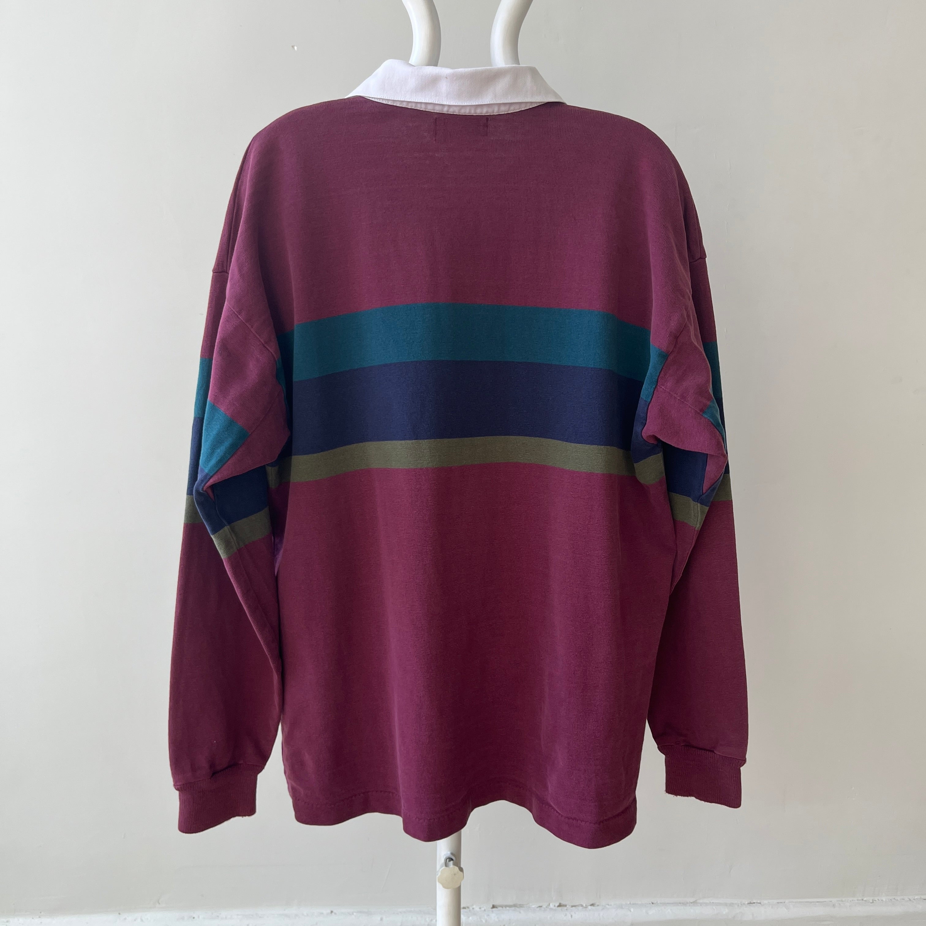 1980s/90s L.L. Bean Burgundy Rugby Shirt