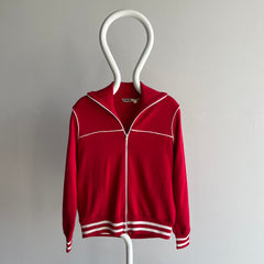 1970s Knit Knak Lovely Red Zip Up