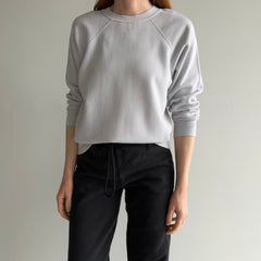 1980s Blank Super Light Gray Extra Soft Raglan Sweatshirt - THIS