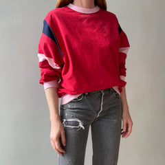 1980s Lightweight Cotton Sweatshirt Cut Top