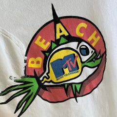 1990s MTV Beach TV with Great 90s Content on the Backside and Mending