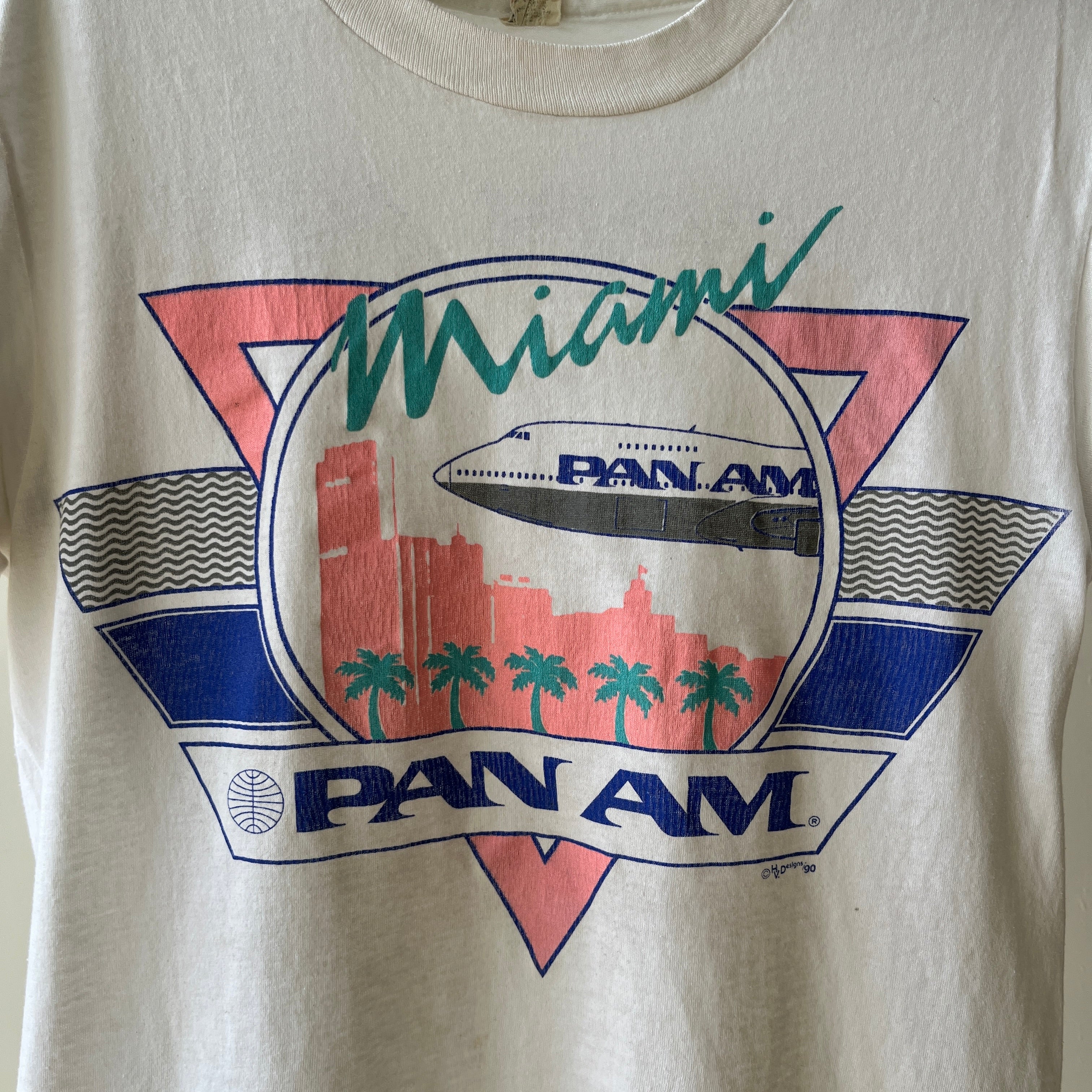 1980s Miami Pan Am T-Shirt - Collectible Front and Back
