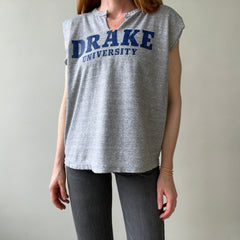 1970s/80s Grey Drake University Sleeveless T Shirt