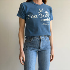 1970s The Sea Gull Motel - Wildwood, NJ - Rolled Neck Cotton T-Shirt by Russell