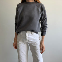 1980s Deep Gray Mended Cuff Sweatshirt by Pannill