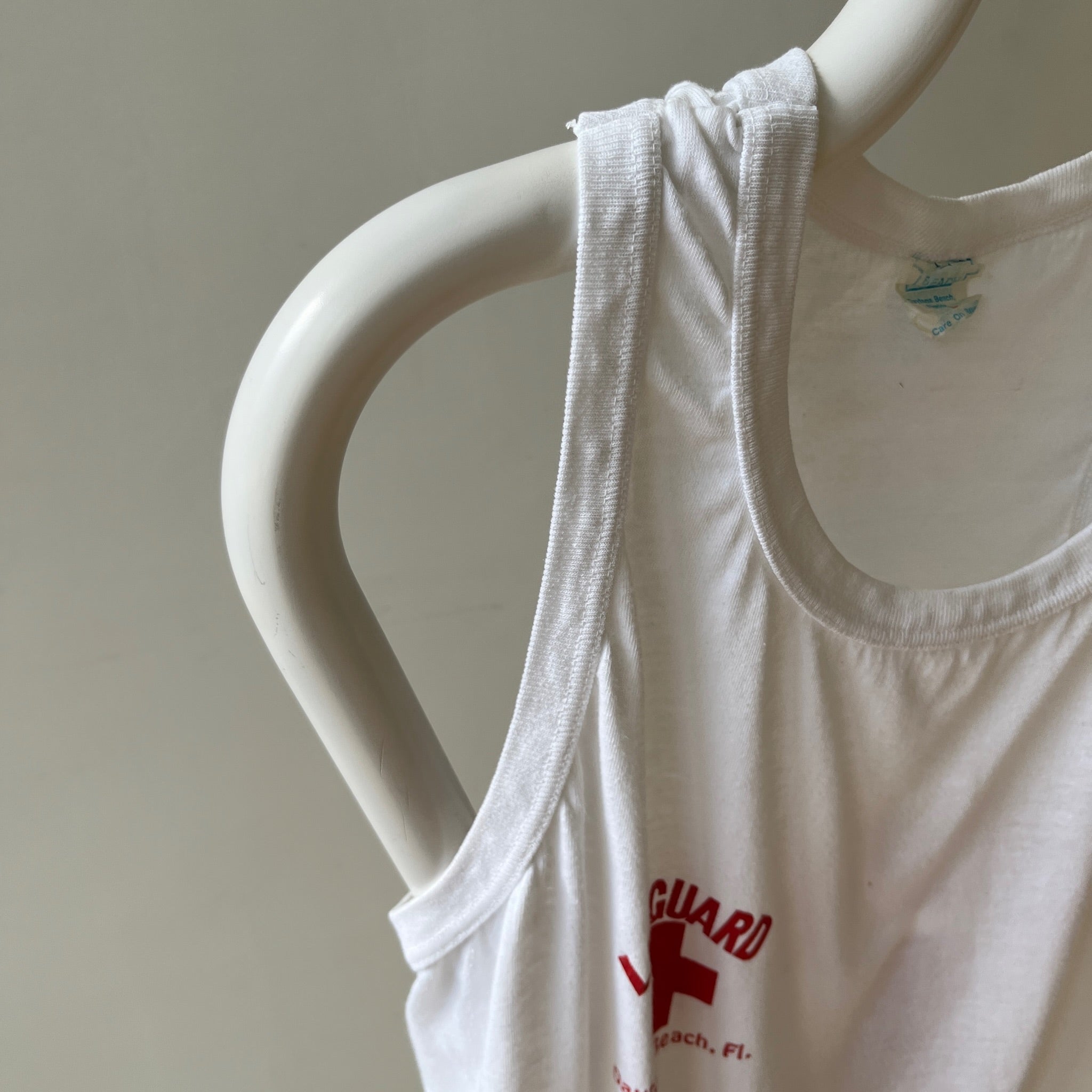 1980s Lifeguard Daytona Beach, FL Front and Back Tank Top