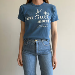 1970s The Sea Gull Motel - Wildwood, NJ - Rolled Neck Cotton T-Shirt by Russell