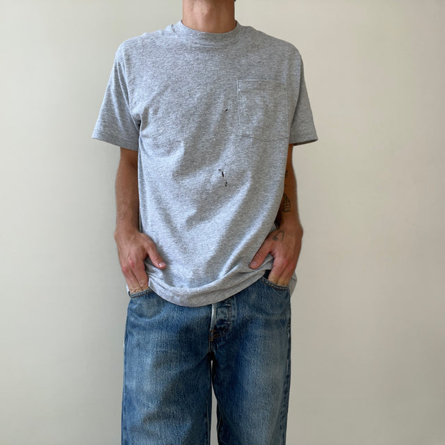 1980s/90s Blank Grey Pocket T Shirt