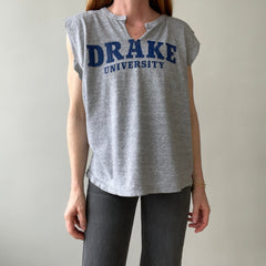 1970s/80s Grey Drake University Sleeveless T Shirt