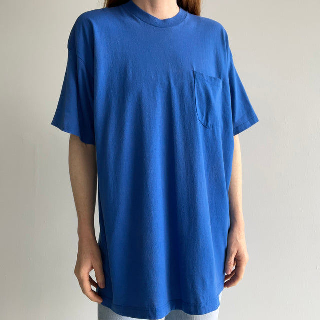 1980s Larger Dodger Blue USA Made Pocket T-Shirt