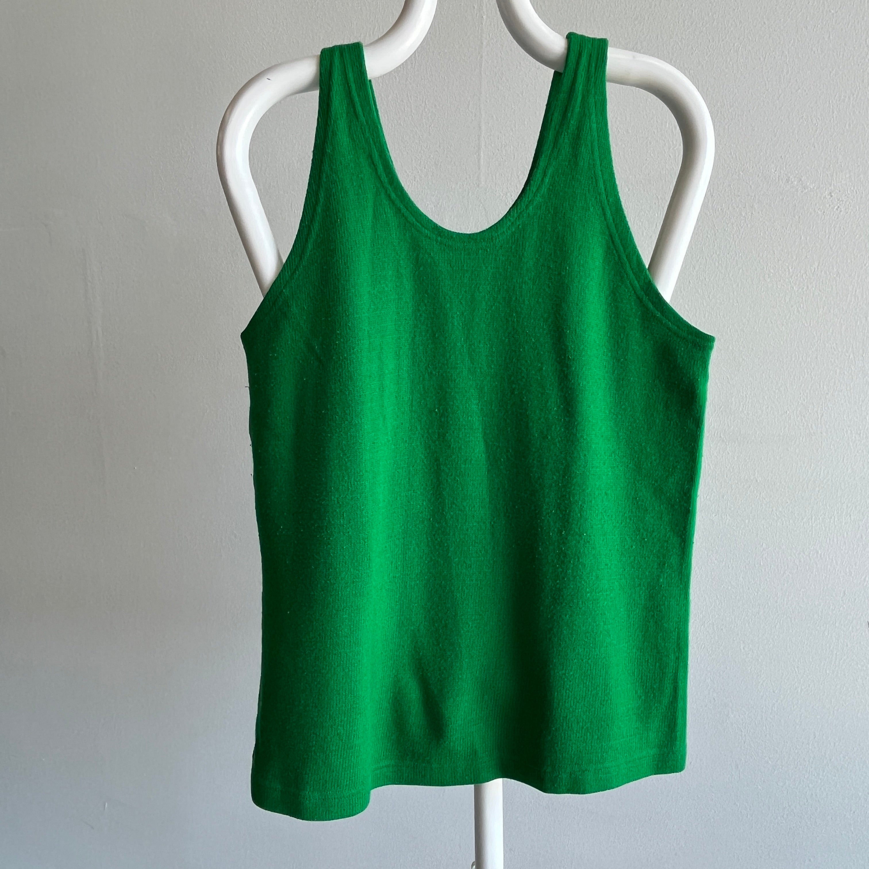 1950/60s Green Knit Tank Top Sweater - WOW