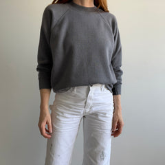 1980s Deep Gray Mended Cuff Sweatshirt by Pannill