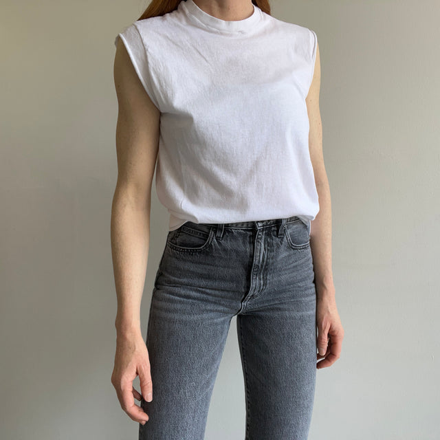 1980s Blank White DIY Muscle Tank by Hanes - THIS