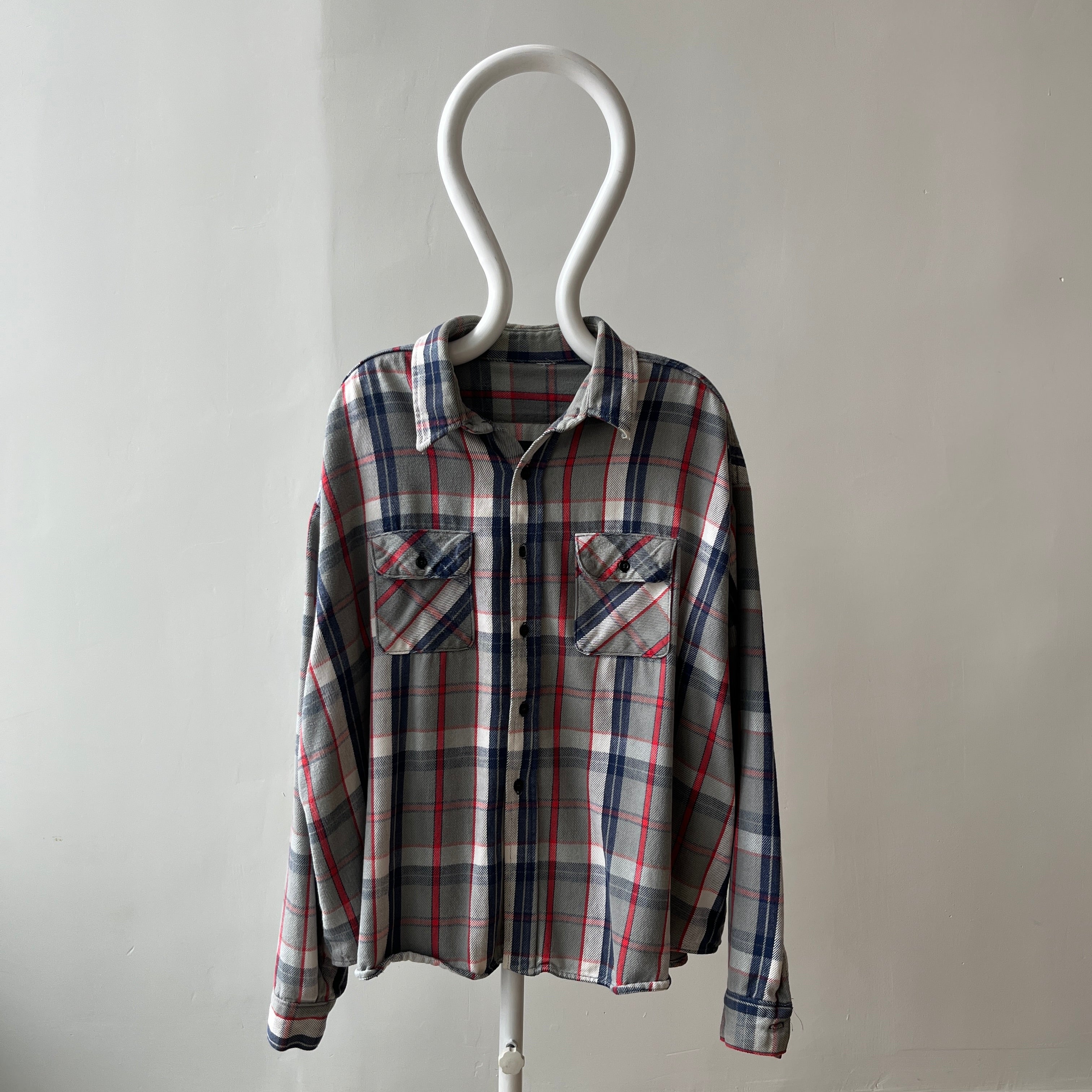 1990s Super Soft and Worn Relaxed Fit Flannel