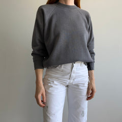 1980s Deep Gray Mended Cuff Sweatshirt by Pannill