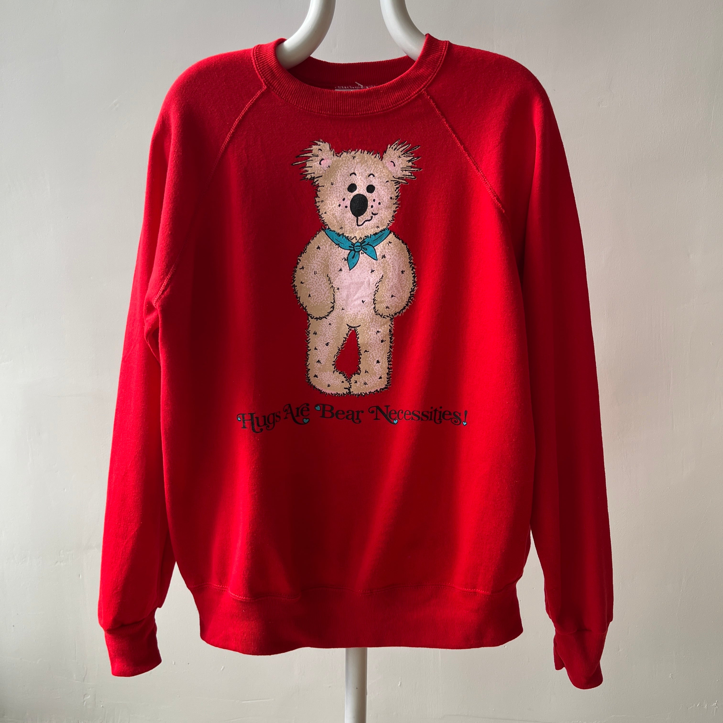 1980s Hugs Are Bear Necessities Sweatshirt