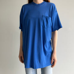 1980s Larger Dodger Blue USA Made Pocket T-Shirt