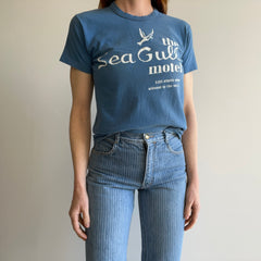 1970s The Sea Gull Motel - Wildwood, NJ - Rolled Neck Cotton T-Shirt by Russell
