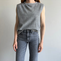 1980s Blank Muscle Tank Sweatshirt Warm Up - Swoon