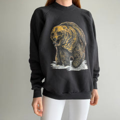 1980s Super Bizarre Mended Grizzly Bear Sweatshirt by FOTL